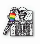 Naszywka Naprasowanka Termo - Gay Coffee Skeleton