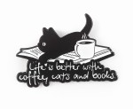 Pin Przypinka Coffey Cats and books
