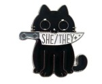 Pin Przypinka Cat She/They